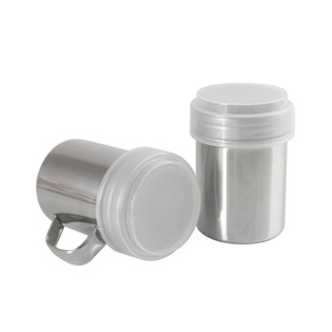 Stainless Steel Portable Foldable Powder Dispenser with Lid Leak Proof Dishwasher Safe Daily Use Seasoning <b>Container</b> - Product Image 1