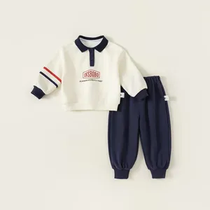High Quality 100% Cotton Boys Sport Casual Long Sleeve Outfits Kids Clothing Sets For Boys