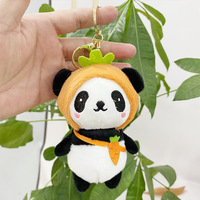 Porte-clés en peluche Panda mignon, personnalisé, doux, petit, forme 3D, cadeau promotionnel, vente en gros, poupée pour machine à griffes