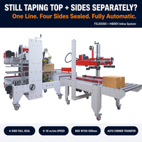Máquina Selladora de Cajas Semiautomática con Solapa de Esquina Duradera, Selladora Lateral de Cajas, Sellado por Inducción de 4 Lados para Embalaje de Papel y Film