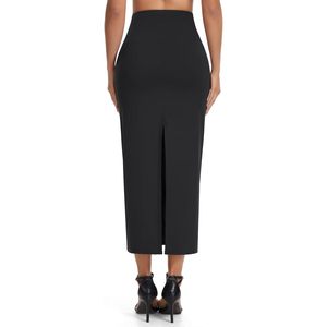 Jupe crayon taille haute pour femme FOXA avec fente arrière, jupe longue moulante extensible pour le travail et les occasions professionnelles - Product Image 4