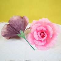 Têtes de fleurs artificielles en non-tissé, faites à la main, de 28 cm, 38 cm, 48 cm, 58 cm, pour décorations de Noël, de mariages et de vitrines de centres commerciaux