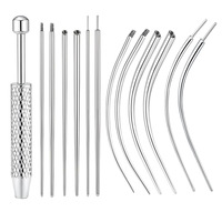 316 Stainless Steel Guide Pin Internal External Thread Insertion Rod Piercing Earring Labret Tongue Stud DIY Auxiliary Tool