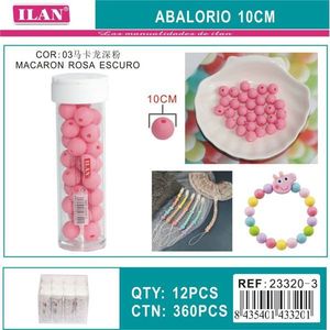 Perline artigianali Ilan Beaded Macaron da 10 cm, rosa pastello scuro, per la creazione di gioielli - Product Image 3