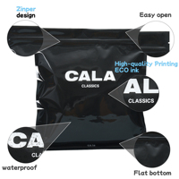 Sac de pochette debout 3.5g imprimé sur mesure, feuille aluminisée, emballage en plastique anti-odeur, sacs ZipLock en Mylar pour vêtements