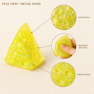 Adorable jouet anti-stress en forme de fromage <span class=keywords><strong>suisse</strong></span>, en TPR, à remontée lente, avec paillettes, pour adolescents et adultes, cadeau de fêtes - Product Image 2
