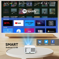 Flixtone D9W Projecteur natif à ultra haute luminosité 1080P Full HD 4K Support Smart Android Wifi BT Home Cinéma Projecteur vidéo