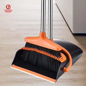 Broom and Dustpan Comb Set for Home Super Long Handle Upright Standing Dustpan for Home Room Kitchen Office