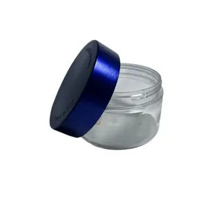 85-400-25 Crèmekleurige Doppen Mat Blauw Metalen Deksel Met Voeringen Aluminium Schroefdoppen Voor Pot