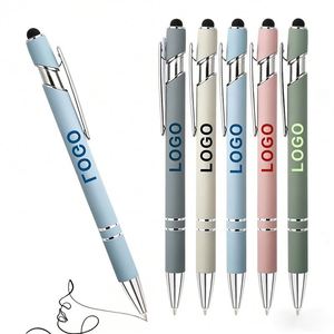 Wholesale Rubber Soft Comfortable Writing 1.0Mm Metal <b>Pen</b> Custom Logo Promo Business <b>Gift</b> Black Ink Uv Ballpoint <b>Pens</b> - Product Image 1