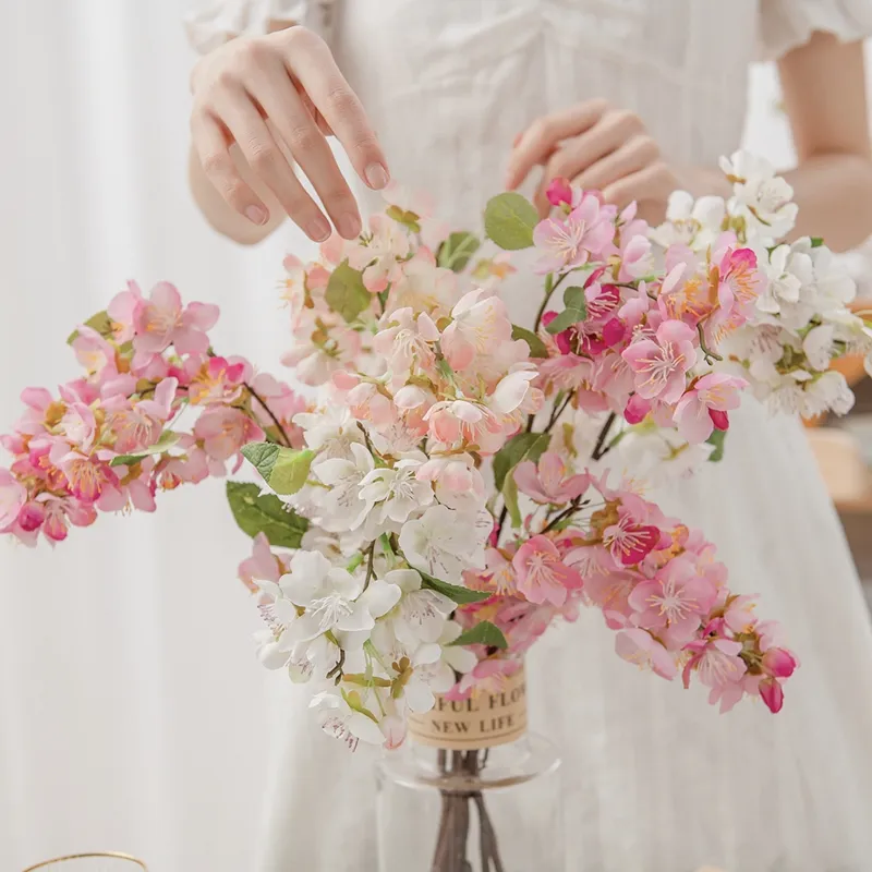 Großhandel Günstige Künstliche Seide Blumen Sakura Kirsche Blossom Zweige