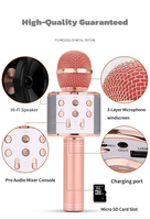 Microphone karaoké sans fil rechargeable BT avec haut-parleur intégré, micro KTV portable pour fêtes à domicile et chant en extérieur