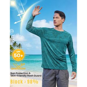 Camiseta de Protección Solar de Manga Larga para Hombre FOXA, UPF 50+, Secado Rápido, Ligera, para Pesca, Playa y Natación, Verde - Product Image 4