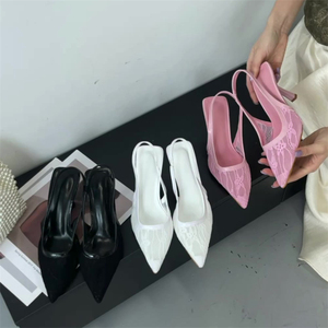 Sandalias de malla elegantes para mujer XSD, de verano, para exteriores, con tacón alto, sexys, a la moda, transpirables y modernas. - Product Image 6