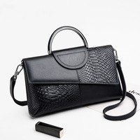 Sac à main bandoulière souple en cuir véritable, nouveau style, motif peau de serpent, grande capacité, pochette de luxe en cuir de vachette pour femme