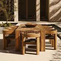Ensemble de canapés de jardin en teck classique et moderne, couleur et taille personnalisables, garantie 1 an, pour fermes, cours, hôtels, parcs, villas et jardins.