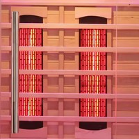 Sauna de Madera Tradicional Personalizada con Terapia de Luz Roja e Infrarrojos Lejanos, para 3 Personas, de Lujo, Seca, para Desintoxicación en el Hogar