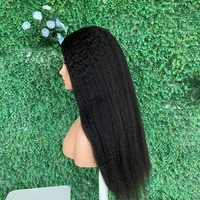 Prix usine cheveux indiens bruts 150 180 200 densité crépus droite u partie machine perruque 100% perruque de cheveux humains
