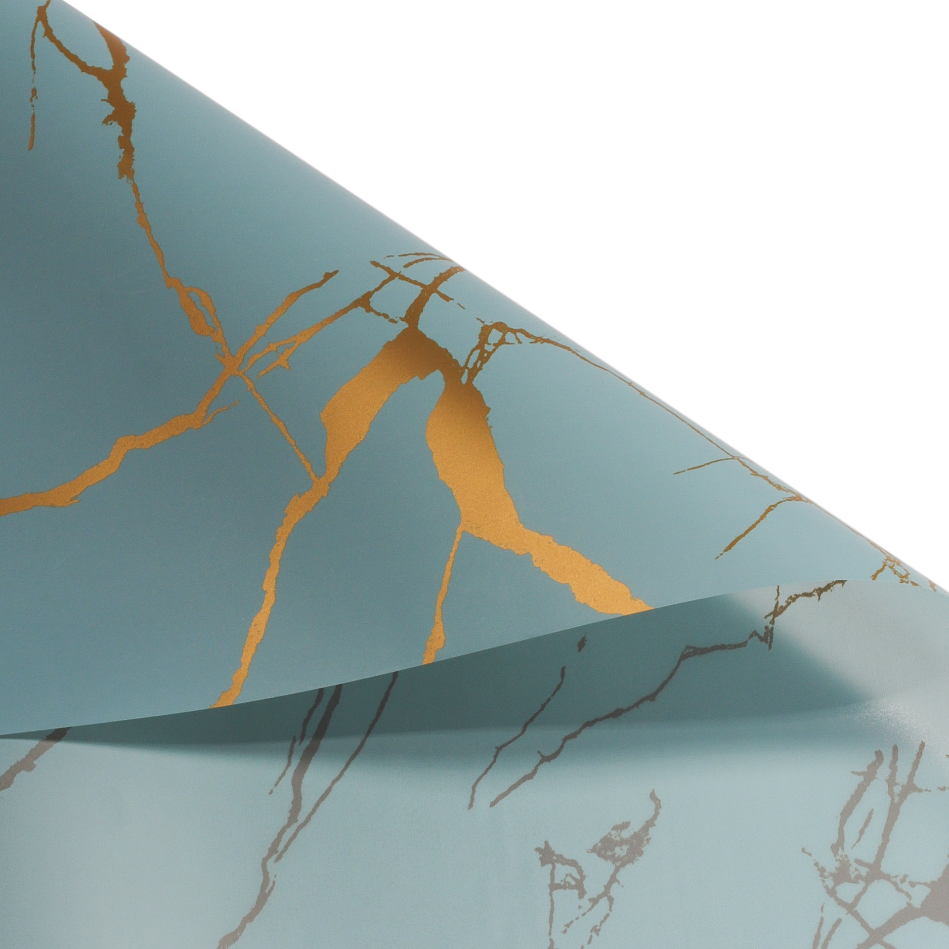 Golden marble paper-phantom blue-20 sheets-5656cm