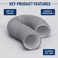 Fournisseur direct d'usine, systèmes HVAC Woofun, climatisation, conduit d'air flexible en PVC, 10 mètres
