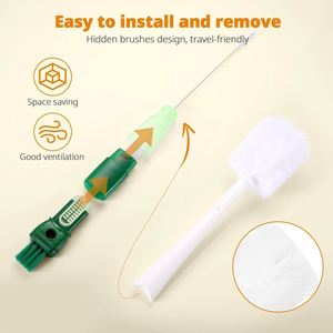 5-in-1 5 Pack Water Bottle Cleaner Brush <b>Set</b> 15'' Long Handle 3 Straw Removable Nipple Detail Brush for <b>Tea</b> <b>Pots</b> Kettles - Product Image 5