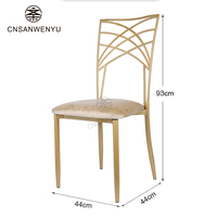 Chaises de mariage de luxe en or caméléon, sièges de salle à manger en métal pour événements extérieurs, banquets et locations