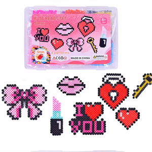Kit de jouets éducatifs DIY écologiques personnalisés, perles à repasser Hama Perler colorées pour enfants, boîte cadeau - Product Image 2