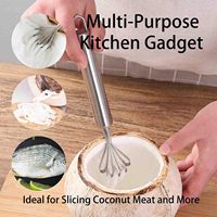 Hete verkoop RVS Kokosrasp Schrapers Eierroom Yoghurt Klopper Hand Mini Draagbare Blender Keuken Gadget Gereedschap