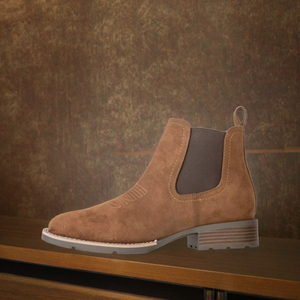 Botas de cuero Goodyear Welt Brogue Chelsea para hombre, color café, con punta cuadrada, para otoño/invierno, formales, para boda, estilo Oxford, que aumentan la altura. - Product Image 3