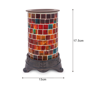 Calentador de Velas Eléctrico de Cerámica y Vidrio con Mosaico Cuadrado de Colores, para Derretir Cera Aromática, Aromaterapia en Interiores, Aceite Aromático, <span class=keywords><strong>Bombilla</strong></span> Halógena - Product Image 5