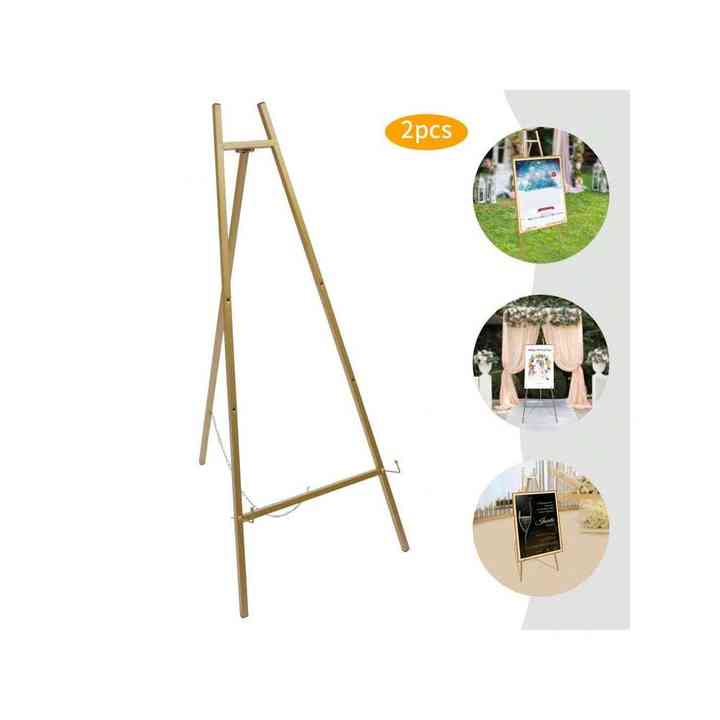 40.95inch Portable Gold Wedding Easel Stand Great for Weddings Exquisite Displays 2pcs Gold Steel Pipe Large Floor Banner Stands
