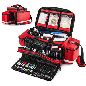 Sac de premiers secours rembourré pour les premiers intervenants, avec sangle détachable, 4 compartiments, 3 pochettes transparentes amovibles, sac EMT vide, sac médical, trousse de premiers secours - Product Image 1