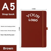 Carnet de notes A5 à couverture rigide en cuir Pu avec logo en relief personnalisé