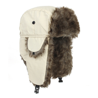 Recién llegado Sombrero de nieve de invierno Lei Feng Gorro de felpa Sombreros de piel sintética de estilo ruso con orejeras para deportes al aire libre