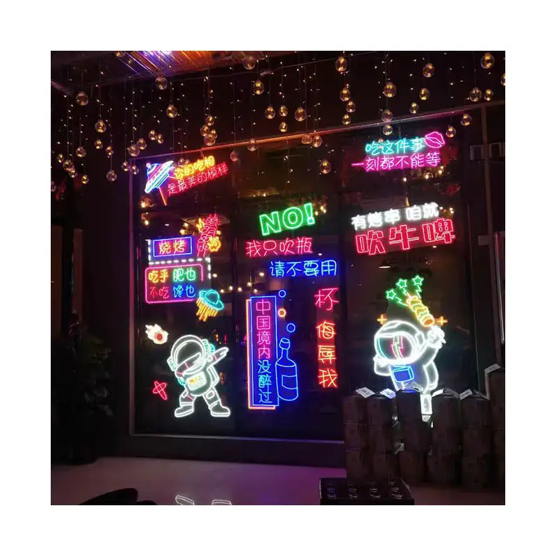 Conception personnalisée enseigne au néon coloré néon Bar Disco Bar utilisation 50 12 néons décoration de club plaque LED Logo petit support mural