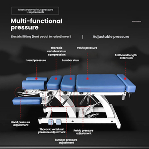 Meja Pijat <span class=keywords><strong>Chiropractic</strong></span> Elektrik yang Dapat Disesuaikan Tingginya, Peralatan Fisioterapi Otomatis - Product Image 4