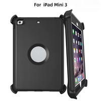 Étui robuste en TPU pour tablette iPad Mini 3, coque arrière antichoc avec sangle de maintien, coque de protection rotative à 360°