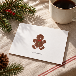 Cartes de vœux de Noël assorties avec logo personnalisé, motif couronne de Noël aquarelle et pain d'épices, cartes de remerciement pour les fêtes - Product Image 4