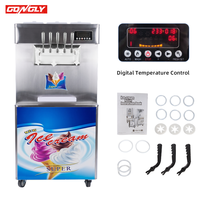 Commerciële 3+2 smaken yoghurt softijsmachine verticaal automatisch nieuw