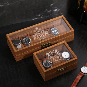 Scatola Porta Orologi in Legno di Noce di Alta Qualità con Coperchio Personalizzabile – Idea Regalo <span class=keywords><strong>per</strong></span> <span class=keywords><strong>Lui</strong></span> - Product Image 2