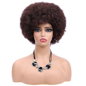 Nuovo arrivo parrucca Afro morbida per le donne parrucche ricciolute crespi con frangetta corta Afro riccia grande parrucca a sbuffo sintetica - Product Image 1