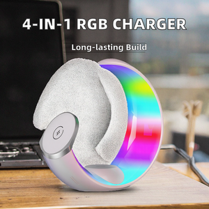 Cargador Inalámbrico Multifuncional 4 en 1 con Lámpara Ambiental RGB Dinámica, Producto de Tendencia Único para iPhone, Relojes Inteligentes, Luz Minimoon - Product Image 4