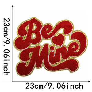 Patchs Alphabet paillettes grande taille Logo personnalisé broderie Chenille <span class=keywords><strong>Patch</strong></span> pour vêtements tissu matériel - Product Image 4