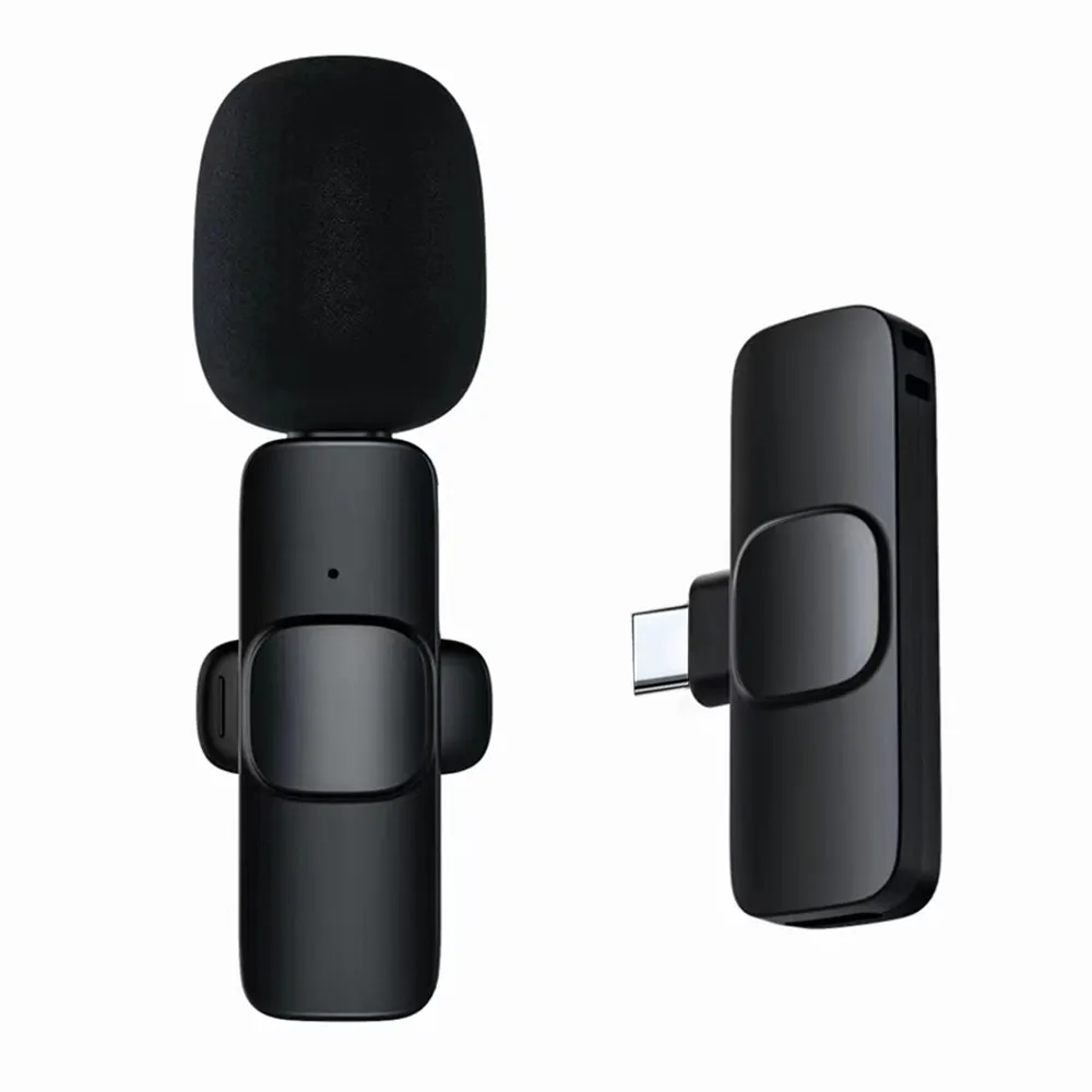 Mới 1 Kéo 2 Microphone Lavalier 2.4Ghz 2 Trong 1 Xách Tay Mini Microphone Không Dây Ghi Âm Micro Tie