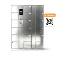 Armario Moderno de Acero Inoxidable con Ocho Dieciocho Puertas con Cerradura y Sistema de Escaneo WeChat para Uso en Almacenes