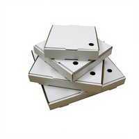 Boîtes à pizza pour livraison de repas, blanches, toutes tailles, avec poignée, laminage mat écologique personnalisé de haute qualité pour fêtes