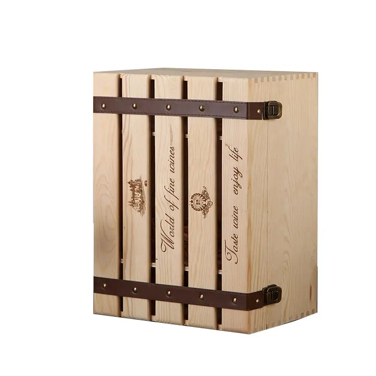 Ready to Ship Double Bottle Wine Box Wood Wooden Decorative Wine Box