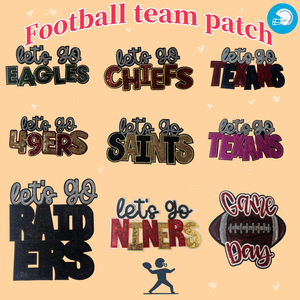 Hot Selling American Football Team Glitter Pailletten Borduurwerk Ijzer Op Doek Patch Stickers - Product Image 2