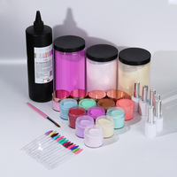 Kit de poudre acrylique et vernis gel UV 3-en-1 personnalisable OEM & ODM, système de manucure par trempage avec correspondance des couleurs, volume 15ml