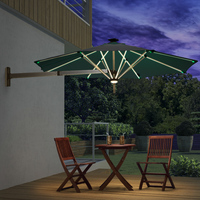Parasol mural extensible avec lumière LED, nouveau design en forme de soleil pour patio, parasol mural rétractable
